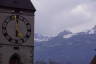Photo ID: 039394, Church clock and Alps (84Kb)